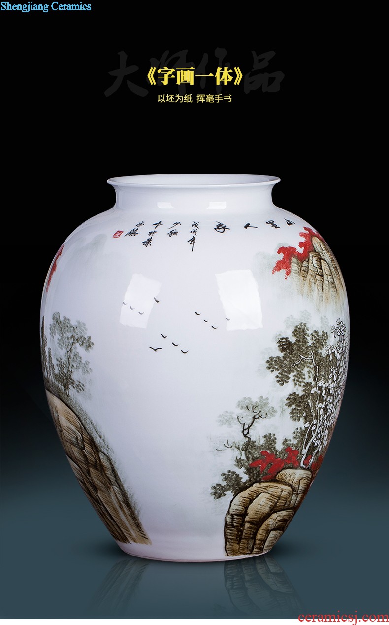 HP - 60 jingdezhen ceramics with a silver spoon in her mouth and household of large vases, flower arrangement sitting room porch decorate furnishing articles