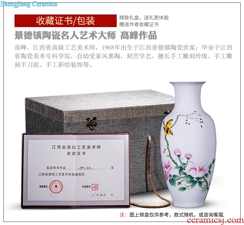 E089 jingdezhen ceramics China red festival of large vase in extremely good fortune sitting room place wedding decoration