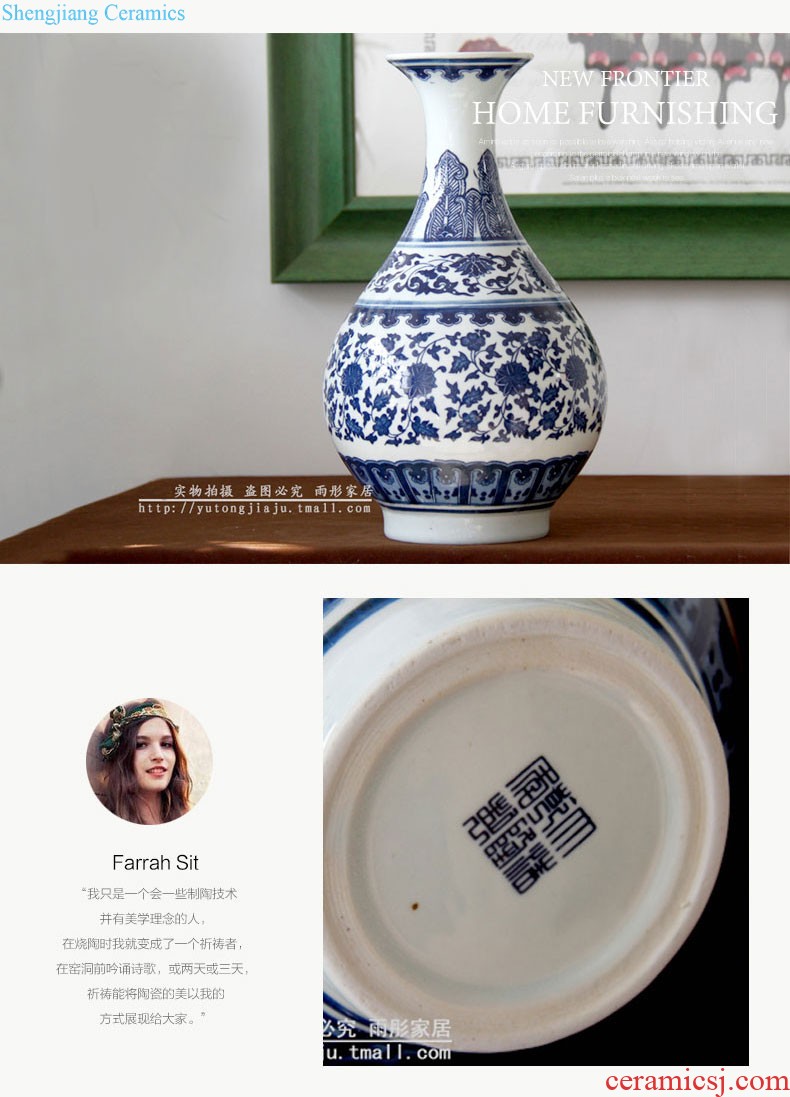 The rain tong household porcelain | hand Jingdezhen ceramics space wall-mounted home furnishing articles Rockery wall act the role ofing porcelain