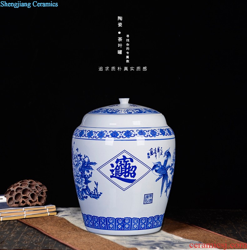 Jingdezhen ceramics antique blue-and-white bound branch lotus bottles of Chinese classical large Angle of the sitting room a few adornment furnishing articles