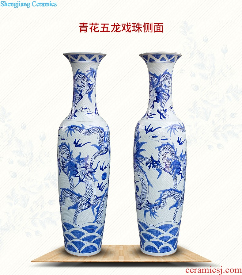 Jingdezhen ceramics vase pomegranate flower arranging machine of Chinese style household to decorate the living room TV ark handicraft furnishing articles