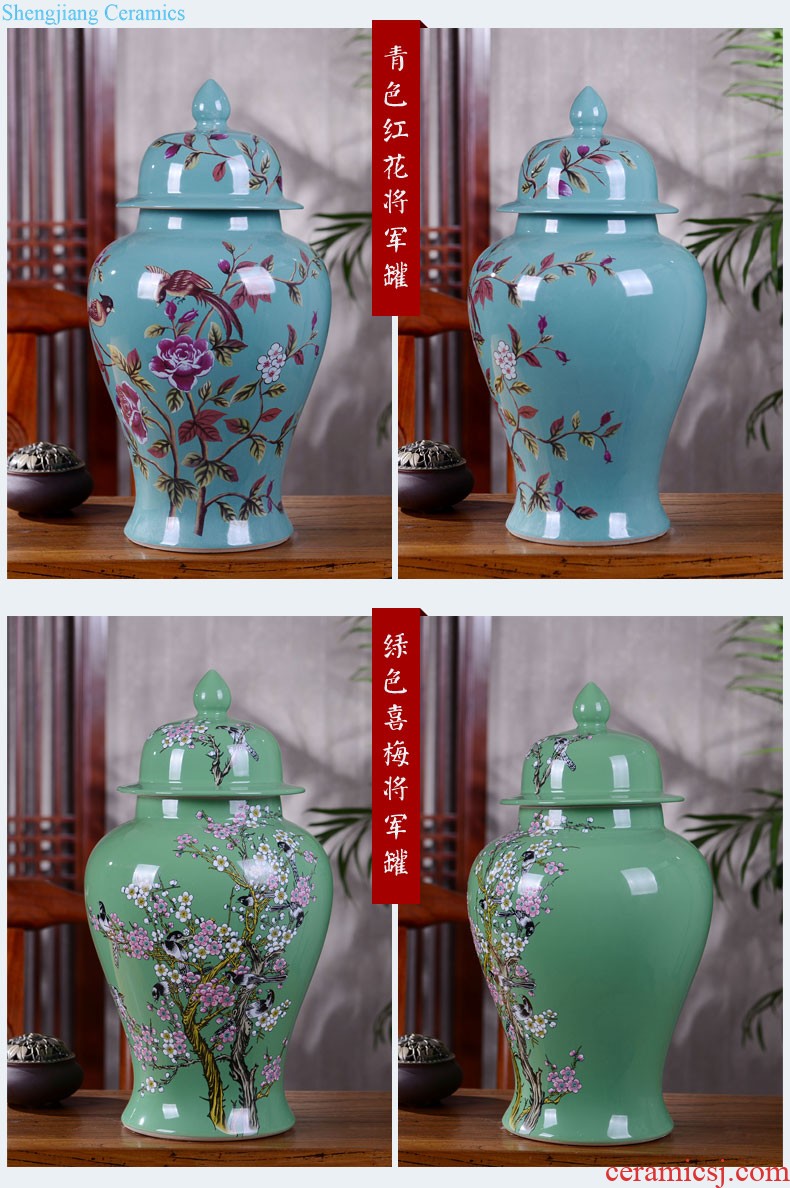 Jingdezhen ceramics new Chinese style household furnishing articles blue and white porcelain vase hand-painted landscape flower arrangement sitting room adornment