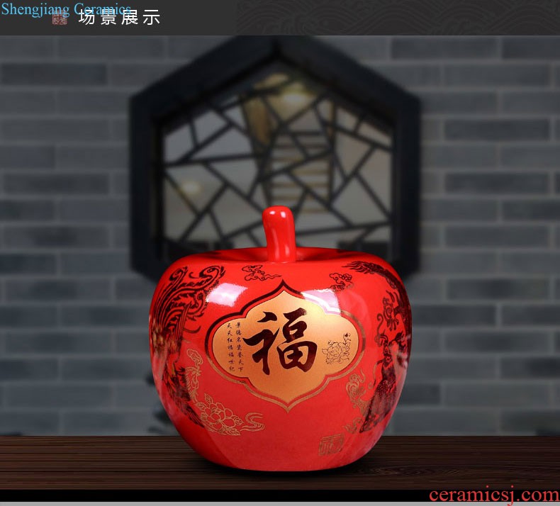 Jingdezhen ceramics China red longfeng f egg vase furnishing articles sitting room put vase modern home decoration