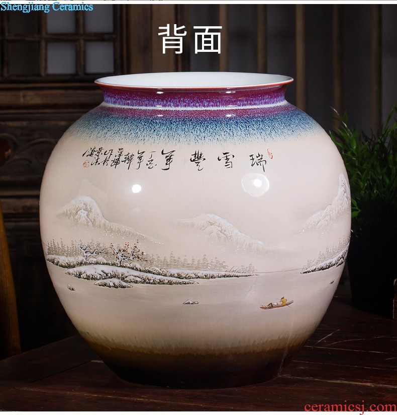 Jingdezhen ceramics vase master Chinese antique hand-painted home sitting room adornment of blue and white porcelain flower arranging furnishing articles