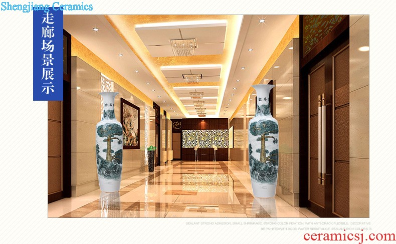 Jingdezhen ceramics qing Ming vase painting of large sitting room the door of the hotel handicraft furnishing articles ornaments