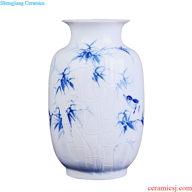 Jingdezhen ceramics vase Hand painted blue and white porcelain chun connect FuXin Chinese style decoration crafts are sitting room