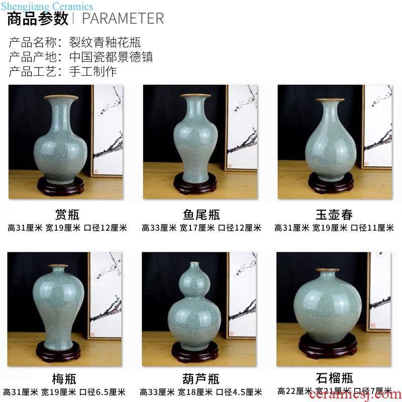 Jingdezhen ceramic vase creative television wine sitting room porch new Chinese style household soft adornment flower arranging furnishing articles