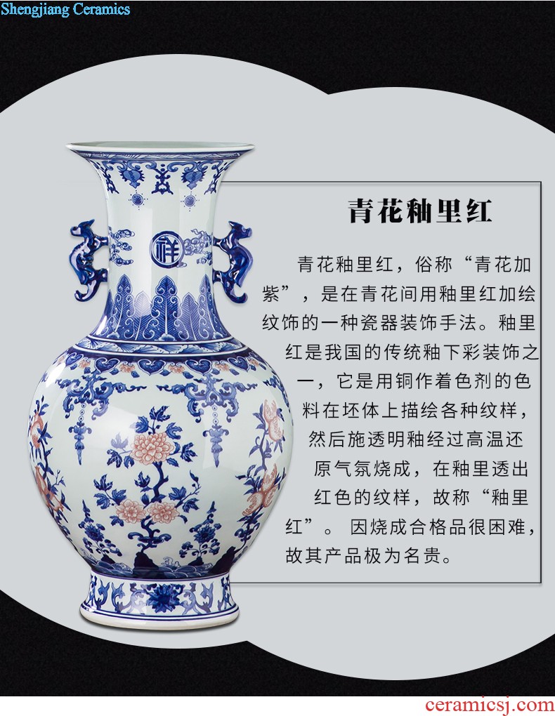 Famous master of jingdezhen ceramics hand-painted vases, flower arranging is lotus rhyme Chinese style household adornment furnishing articles