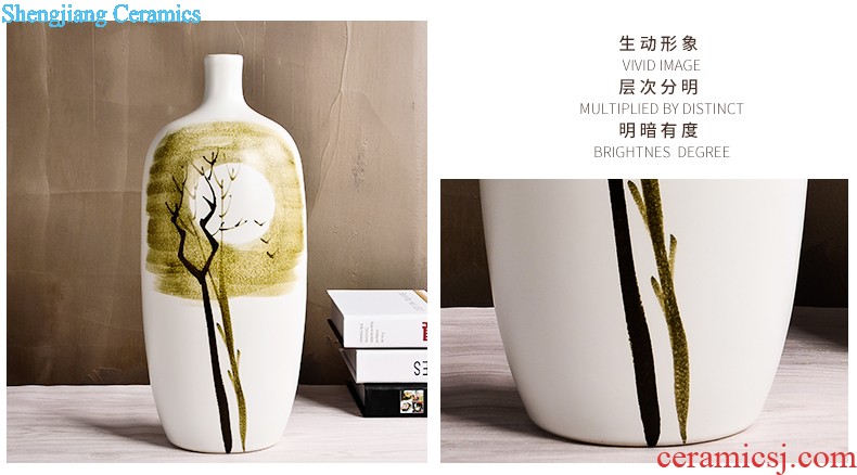 Famous hand-painted Z044 jingdezhen ceramics basin goldfish turtle cylinder fish tank water lily bowl lotus lotus