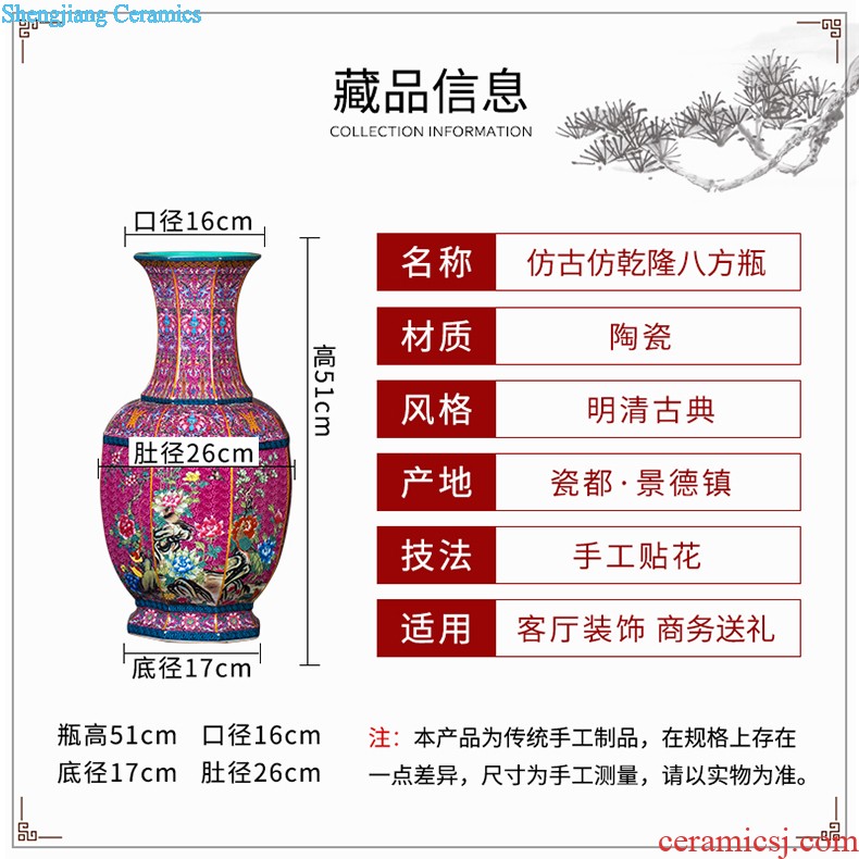 Jingdezhen ceramic hand-painted vases, flower arranging beaming new living room TV cabinet decoration of Chinese style household furnishing articles