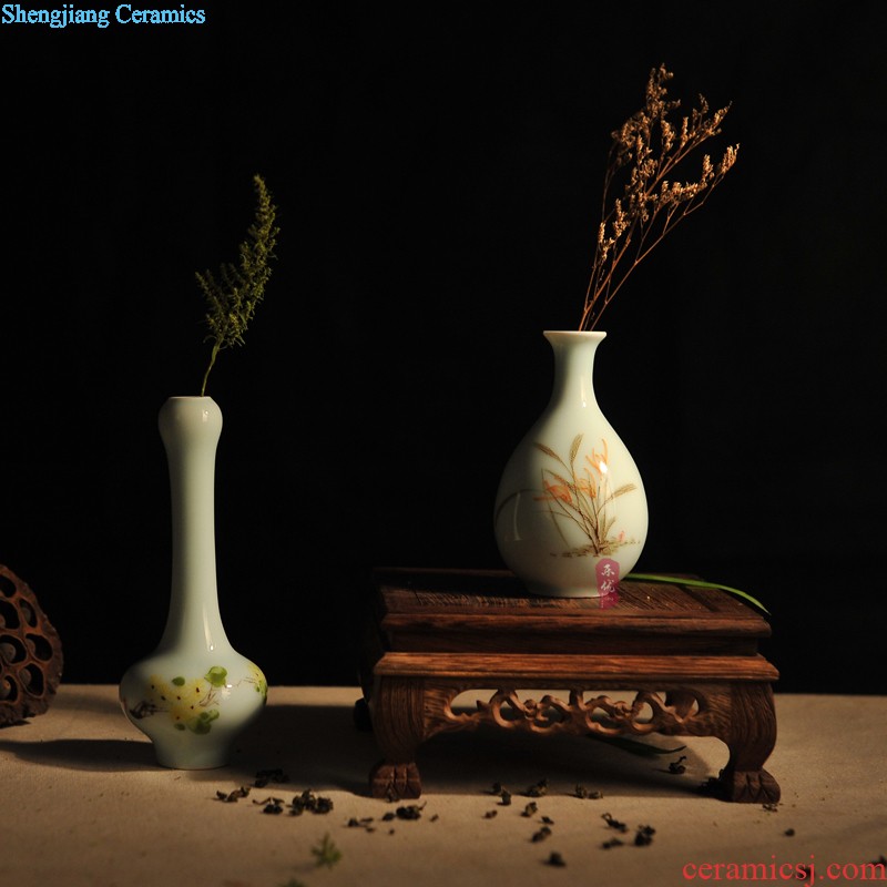 Jingdezhen ceramics hand blue and white porcelain vase lrene autumn interesting flower arranging, Chinese style living room home decoration