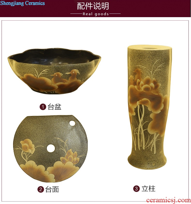 Koh larn, qi of jingdezhen ceramic art basin mop mop pool glaze ChiFangYuan mop pool fire lotus 35 cm diameter