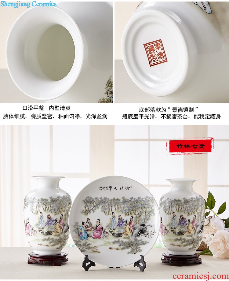 Jingdezhen ceramics famous hand-painted design hotel TV sitting room ark of large vases, furnishing articles large red