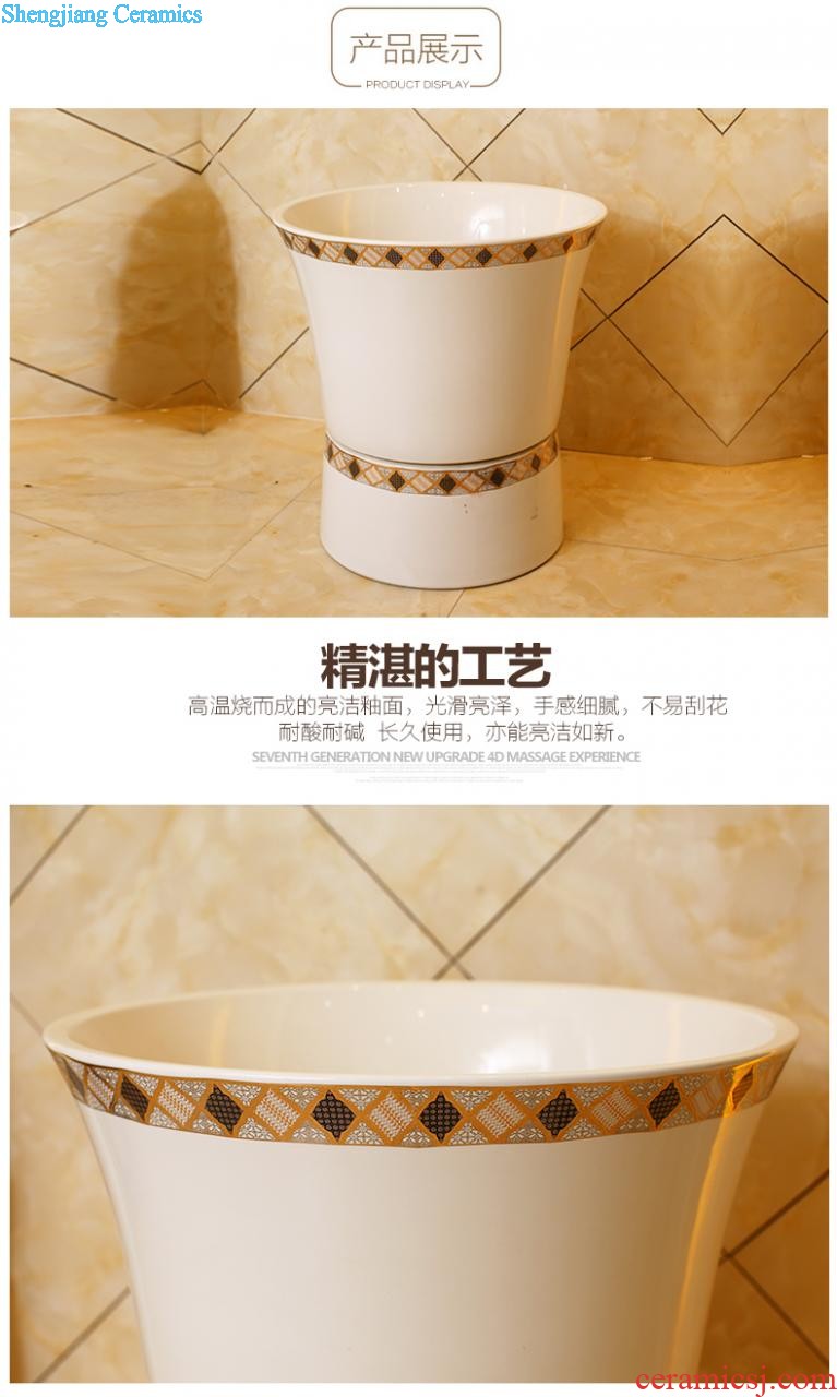 Koh larn, neat package mail Jingdezhen ceramic art basin mop mop pool pool Fangyuan mop pool paint peony