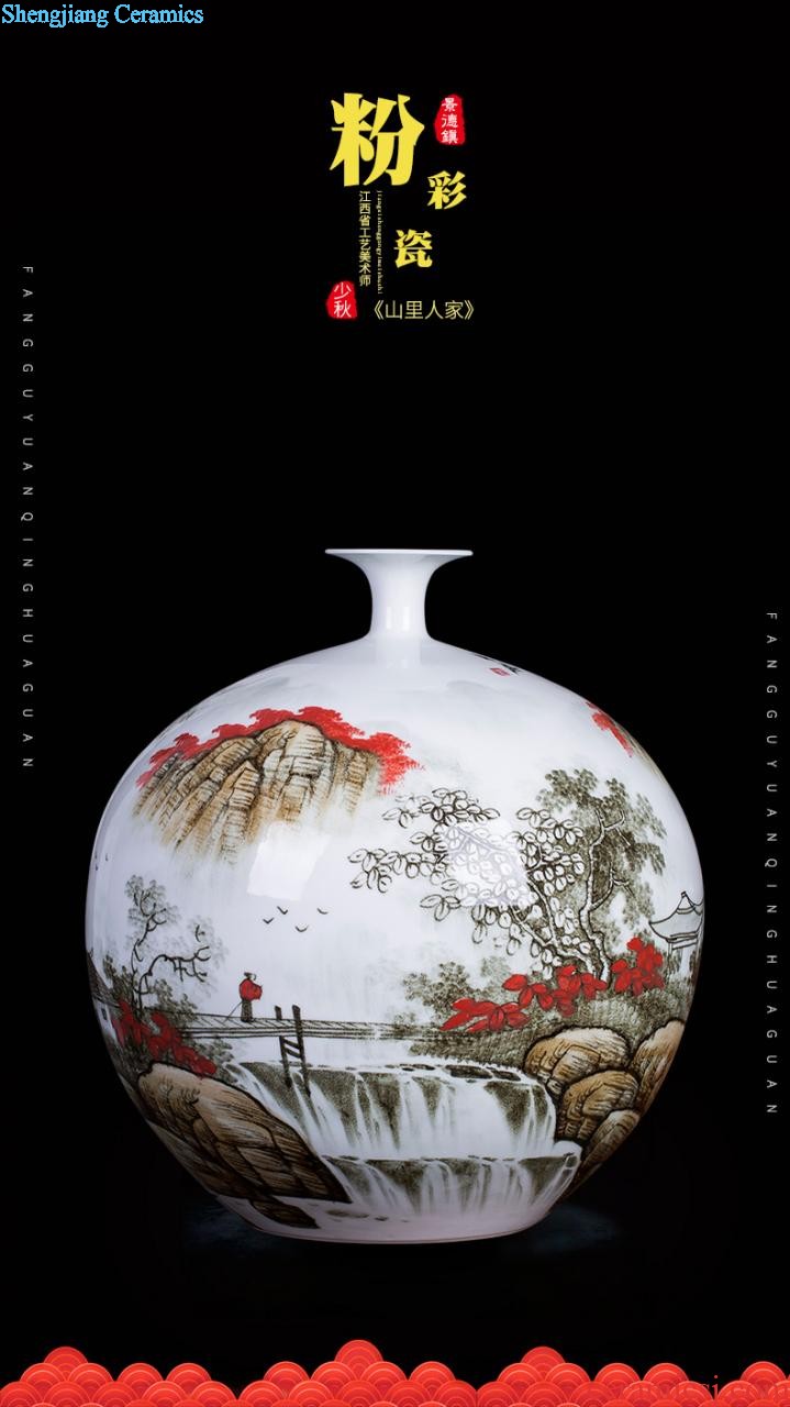 HP - 60 jingdezhen ceramics with a silver spoon in her mouth and household of large vases, flower arrangement sitting room porch decorate furnishing articles