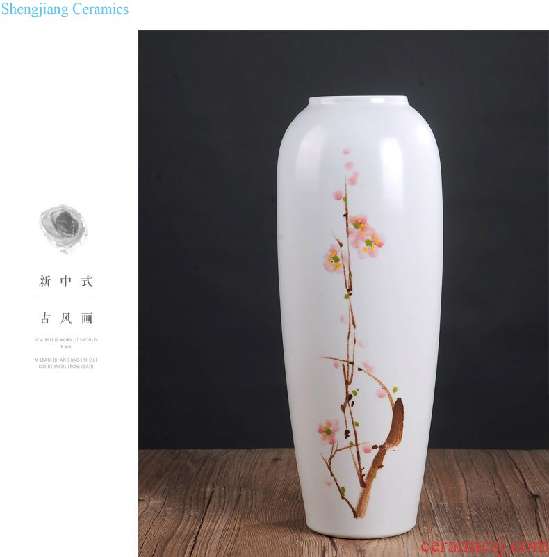 Jingdezhen ceramics vase furnishing articles hand-painted flower arranging Chinese style living room TV cabinet decoration porcelain home decoration