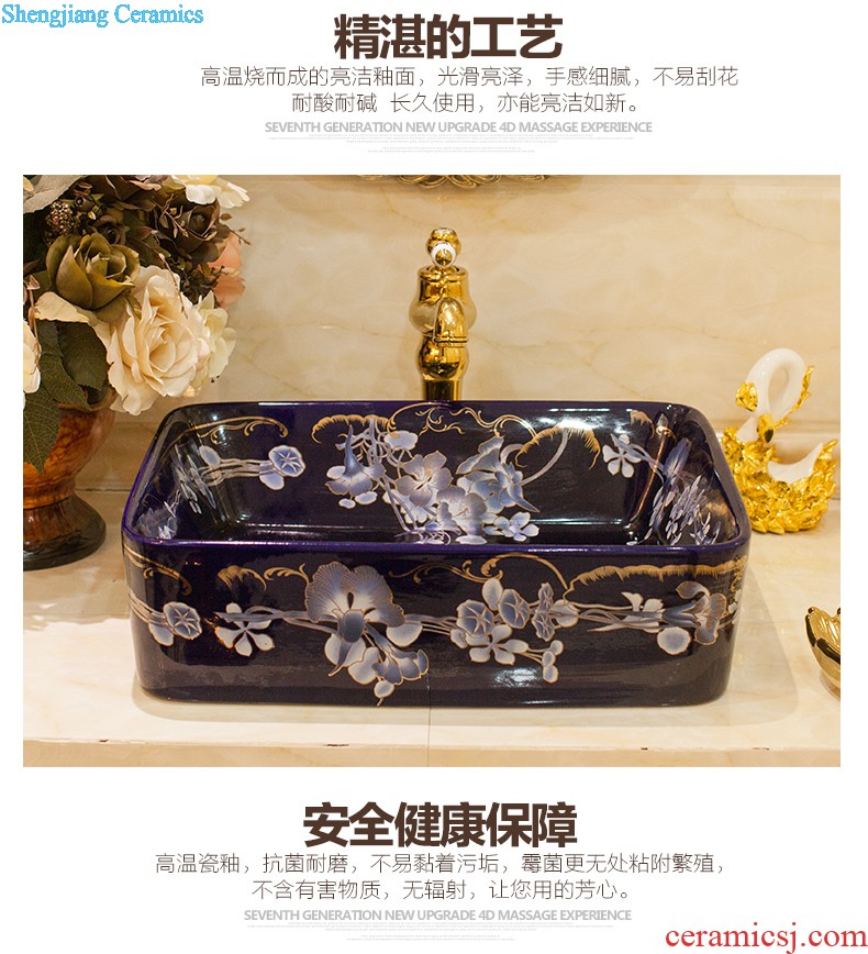 The package mail on bonsai, ceramic lavabo that defend bath lavatory face square black Roman art basin