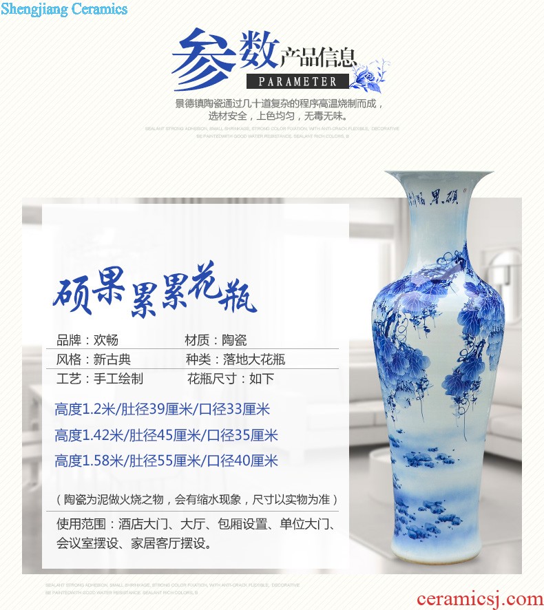 Jingdezhen ceramics China red tie up branches of large vases, modern home sitting room place hotel hc - 073