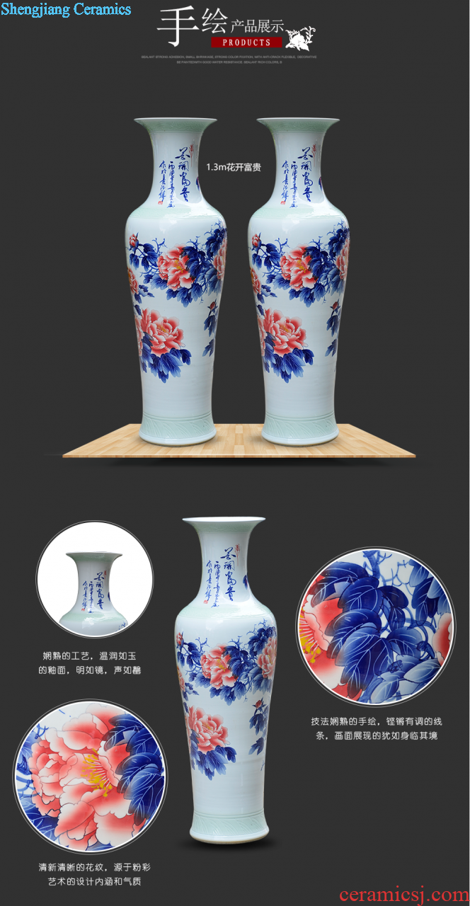 Jingdezhen ceramics vase famous master hand draw the sitting room of Chinese style household wine cabinet office furnishing articles ornament