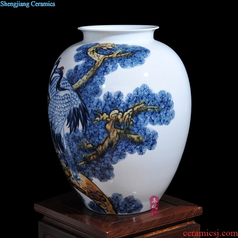 Jingdezhen blue and white porcelain and ceramic vase flower arranging living room place new Chinese style household act the role ofing is tasted crafts