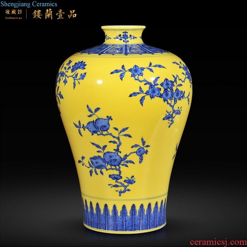 Jingdezhen imperial kiln chinaware imitation qing qianlong pastel bamboo at Christmas tree sitting room adornment home furnishing articles