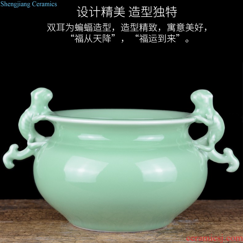 Jingdezhen ceramic incense burner furnishing articles manually large celadon archaize joss stick inserted a bedroom for the Buddha temple Buddha package mail