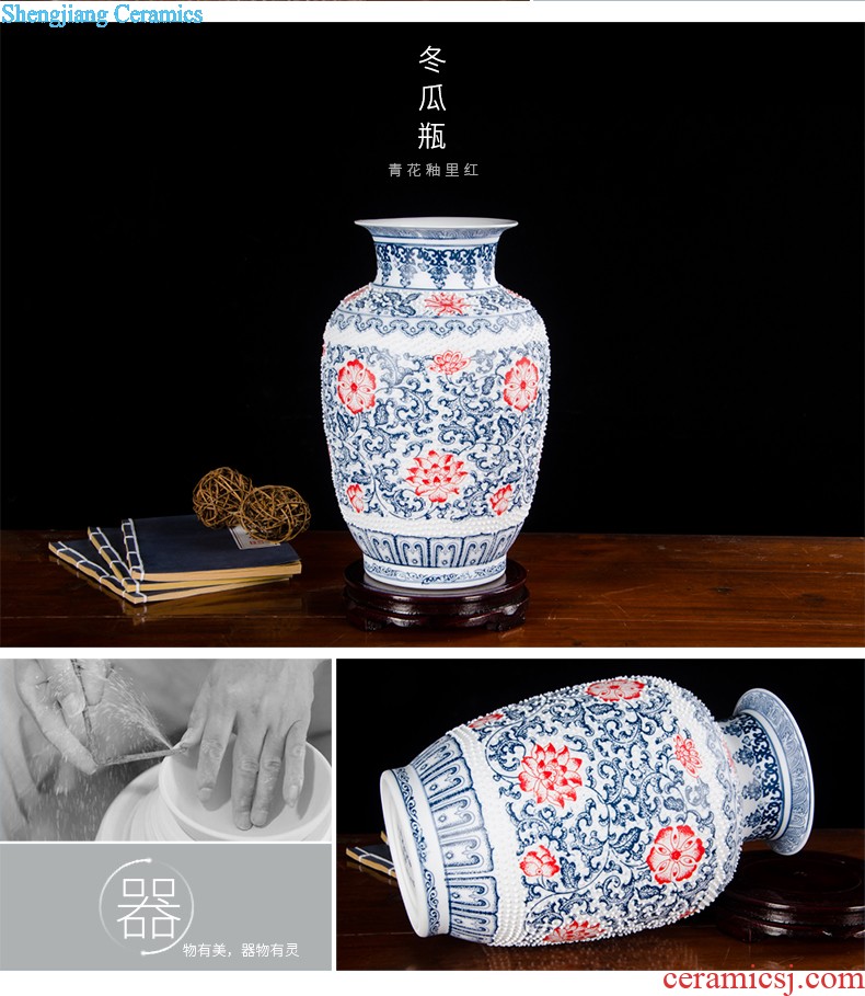 Master of jingdezhen ceramics from manual hand-painted enamel vase Angle of the sitting room porch place a few of new Chinese style decoration