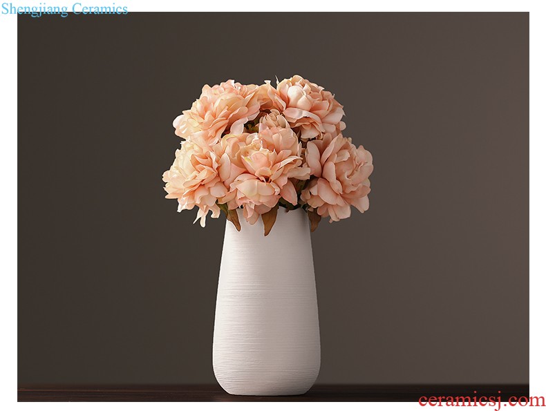 Vase furnishing articles flower arranging contracted sitting room small and pure and fresh household ceramic vase desktop Nordic flower vase decoration