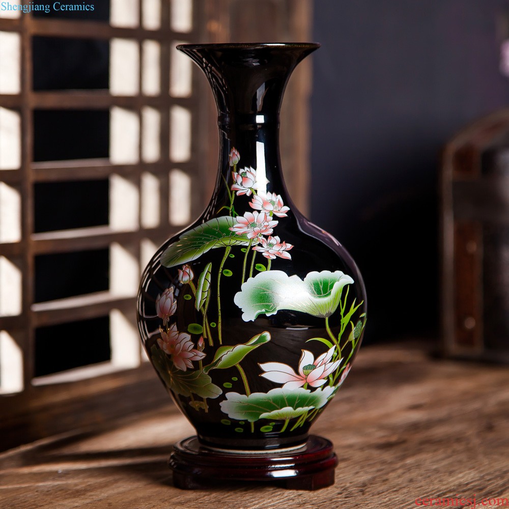 Jingdezhen ceramics vase furnishing articles flower arranging new Chinese style household sitting room ark hand-painted porcelain decoration process