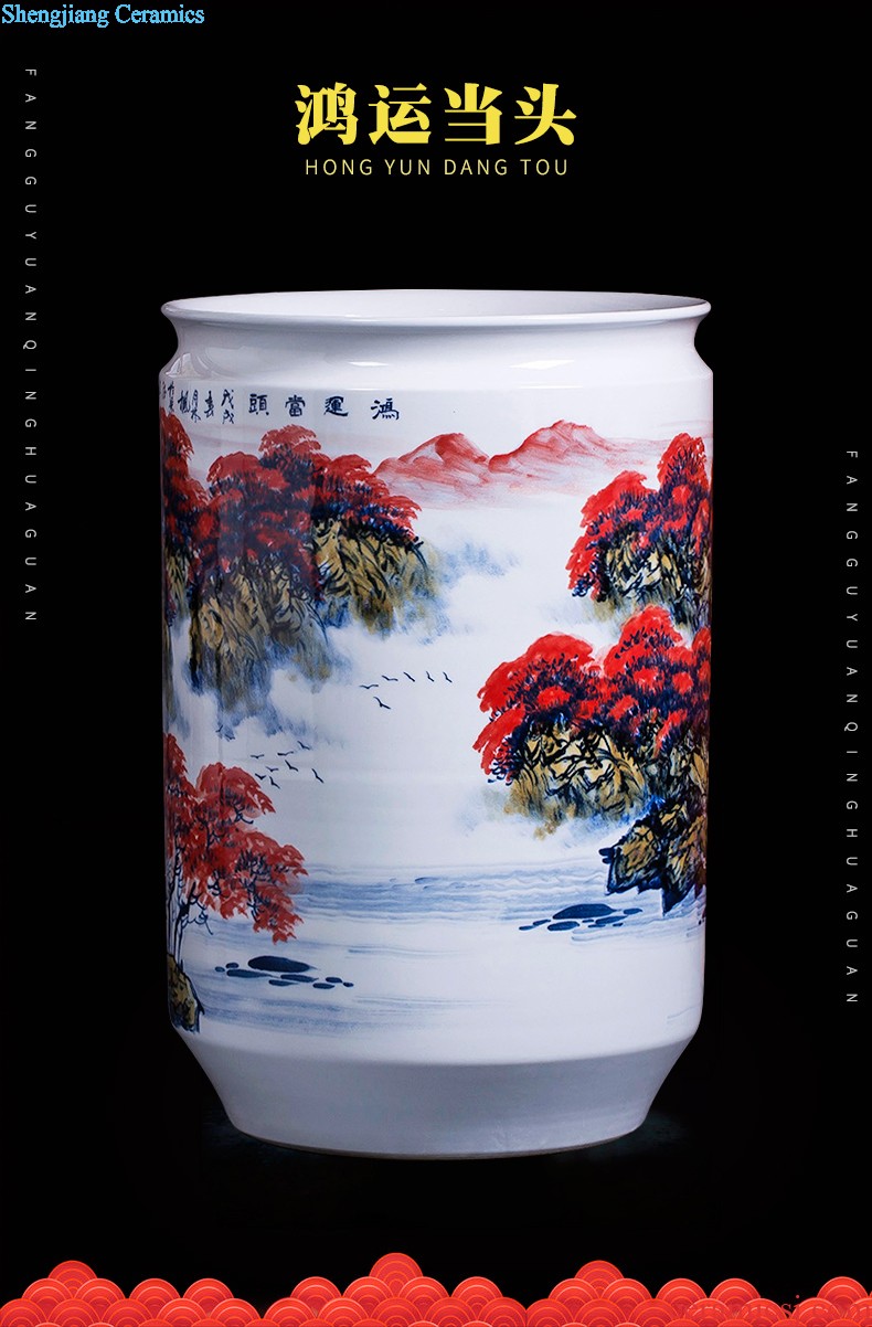 Jingdezhen ceramics hand-painted riches and honour figure of large vase fgt0 household decorates sitting room place Chinese style home outfit