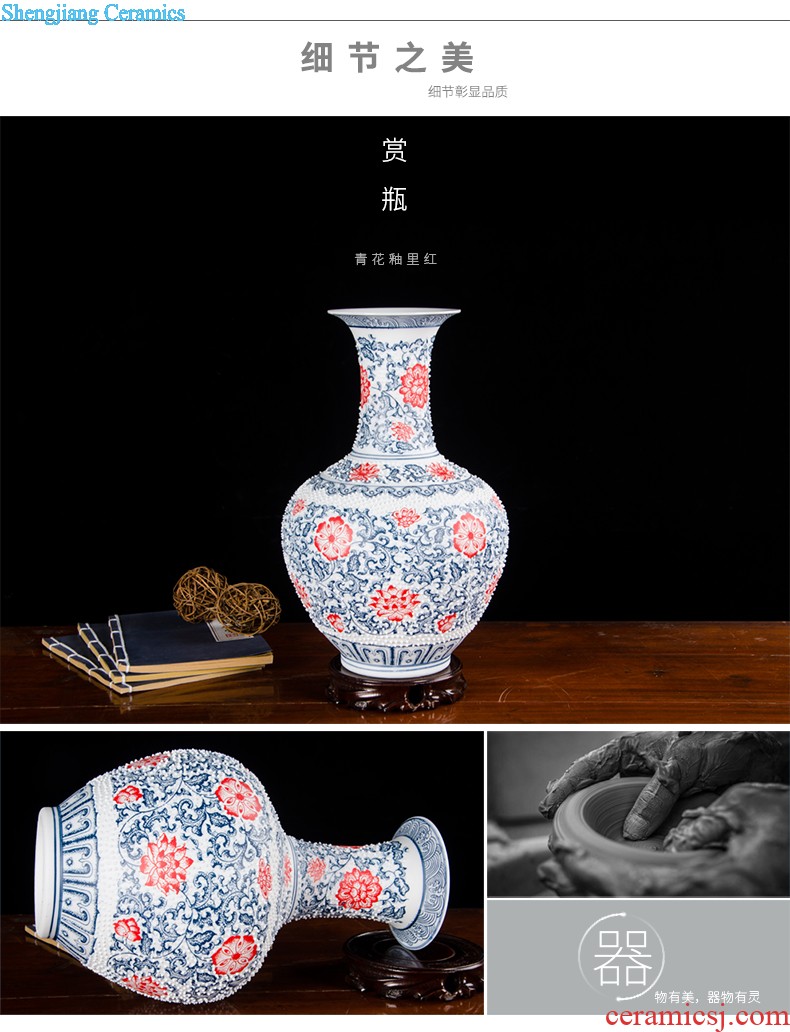 Master of jingdezhen ceramics from manual hand-painted enamel vase Angle of the sitting room porch place a few of new Chinese style decoration