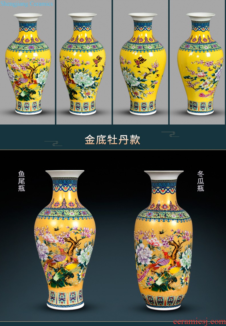 Jingdezhen ceramics vases, flower arranging small place Chinese arts and crafts home sitting room TV ark adornment ornament