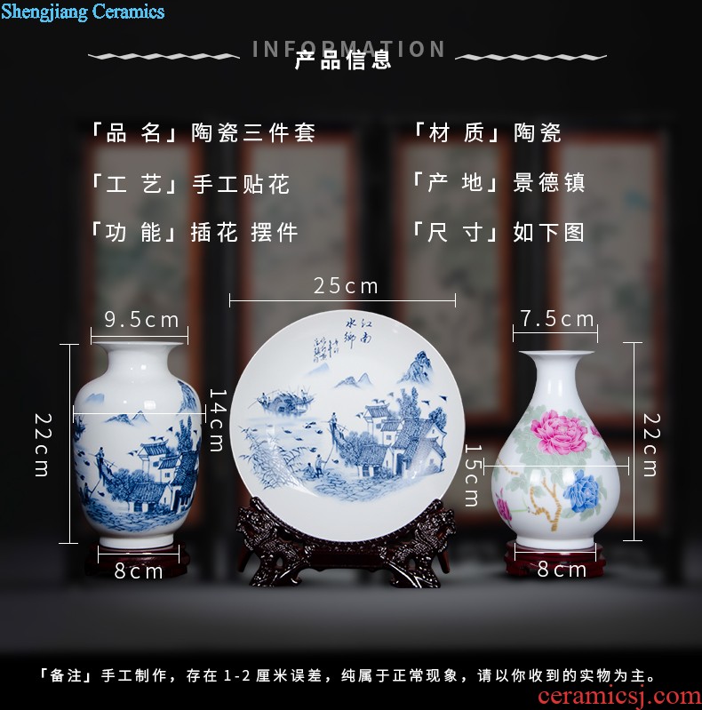 Jingdezhen ceramics China red crystal glaze of large vases, modern living room home decoration handicraft furnishing articles