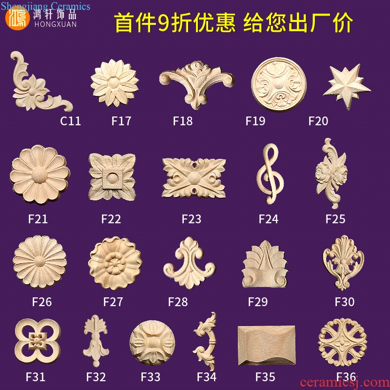 Dongyang woodcarving flowers wardrobe piece of european-style solid wood decal door ark of the head of a bed of carve patterns or designs on woodwork furniture decorative wooden flower GuiJiao flower