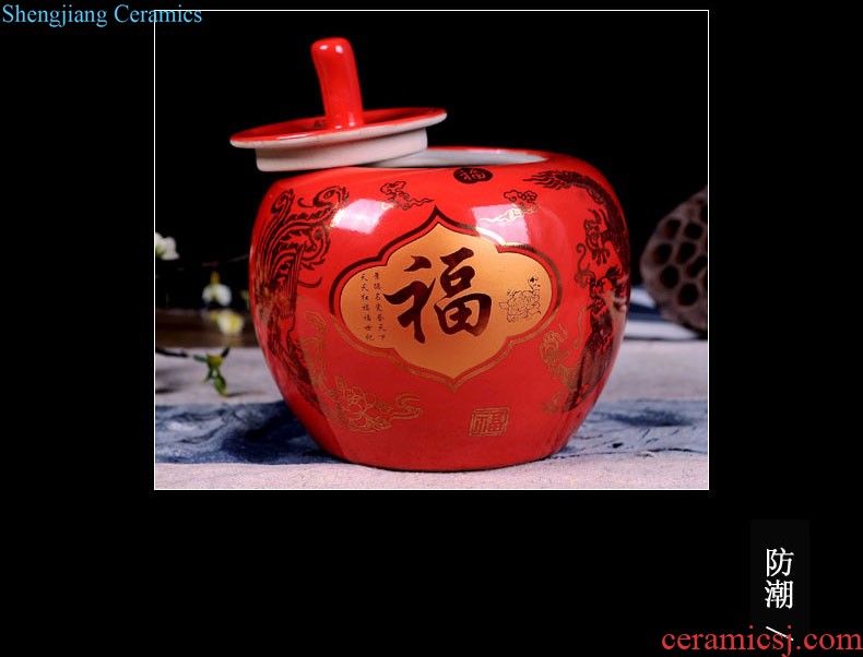 Jingdezhen ceramics China red longfeng f egg vase furnishing articles sitting room put vase modern home decoration