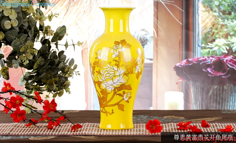 Jingdezhen ceramics hand-painted archaize sitting room home furnishing articles mesa adornment handicraft powder enamel vase characters