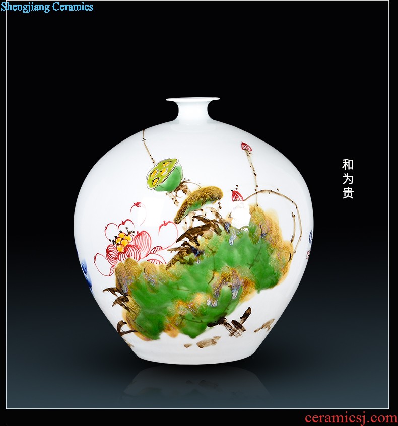 General d139 jingdezhen ceramic flat peach will pot vase storage barrel caddy sitting room adornment is placed