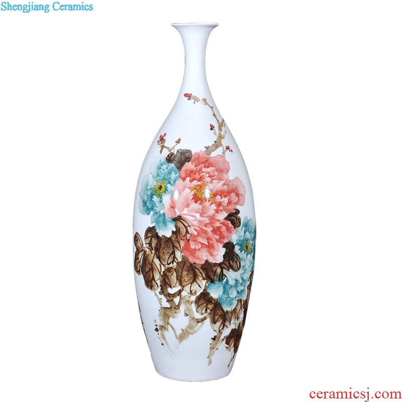 Jingdezhen ceramics furnishing articles Antique blue and white porcelain vases, flower arranging is the barrel of the sitting room of Chinese style household crafts