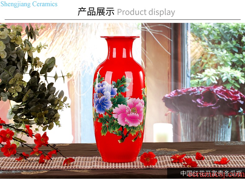 Jingdezhen ceramics hand-painted archaize sitting room home furnishing articles mesa adornment handicraft powder enamel vase characters