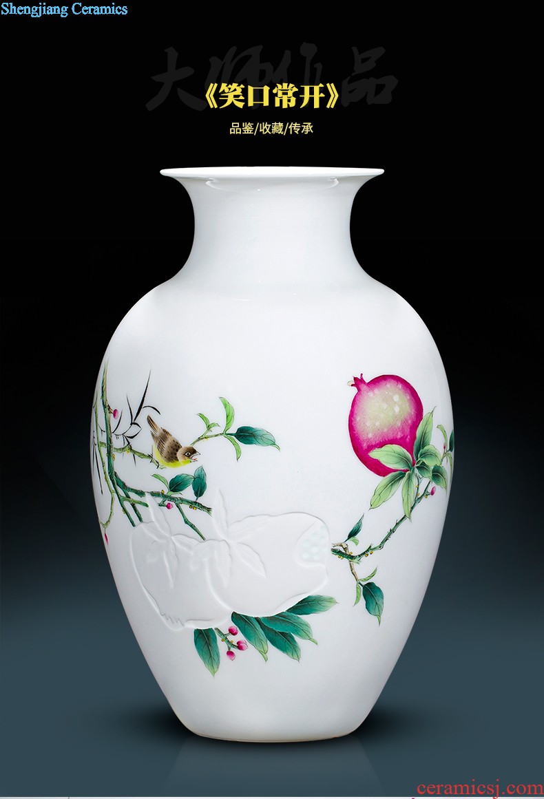 Jingdezhen ceramic porcelain enamel famous hand-drawn characters vase ferro ShouXi home sitting room adornment is placed