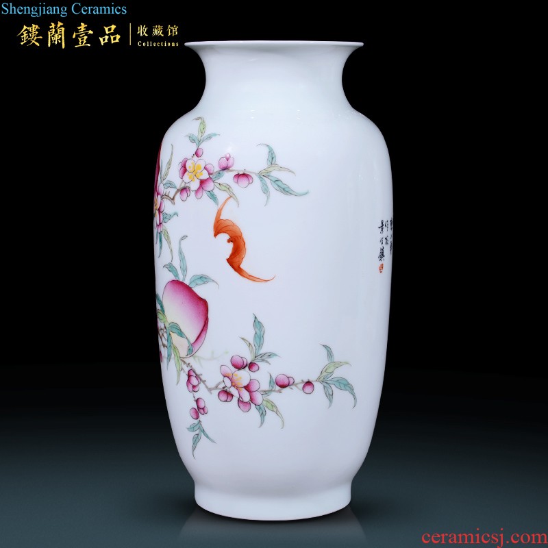 Jingdezhen ceramics Hand-painted vases furnishing articles Charactizing a fine spring New Chinese style rich ancient frame sitting room adornment ornament