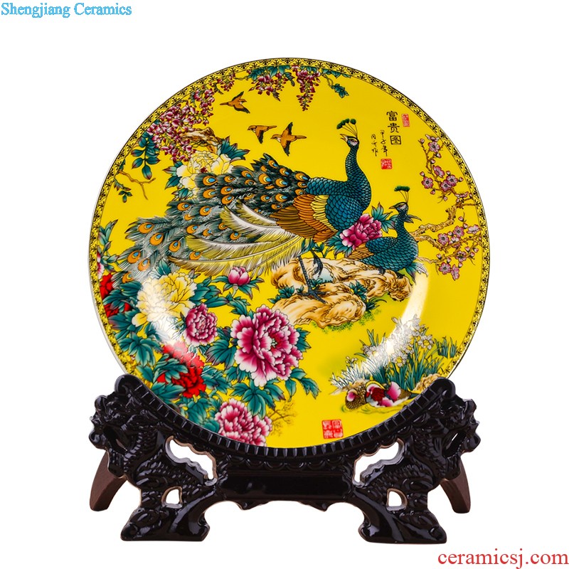 Jingdezhen ceramic powder enamel hand-painted landing big vase full sitting room adornment is placed and calligraphy calligraphy and painting cylinder cylinder