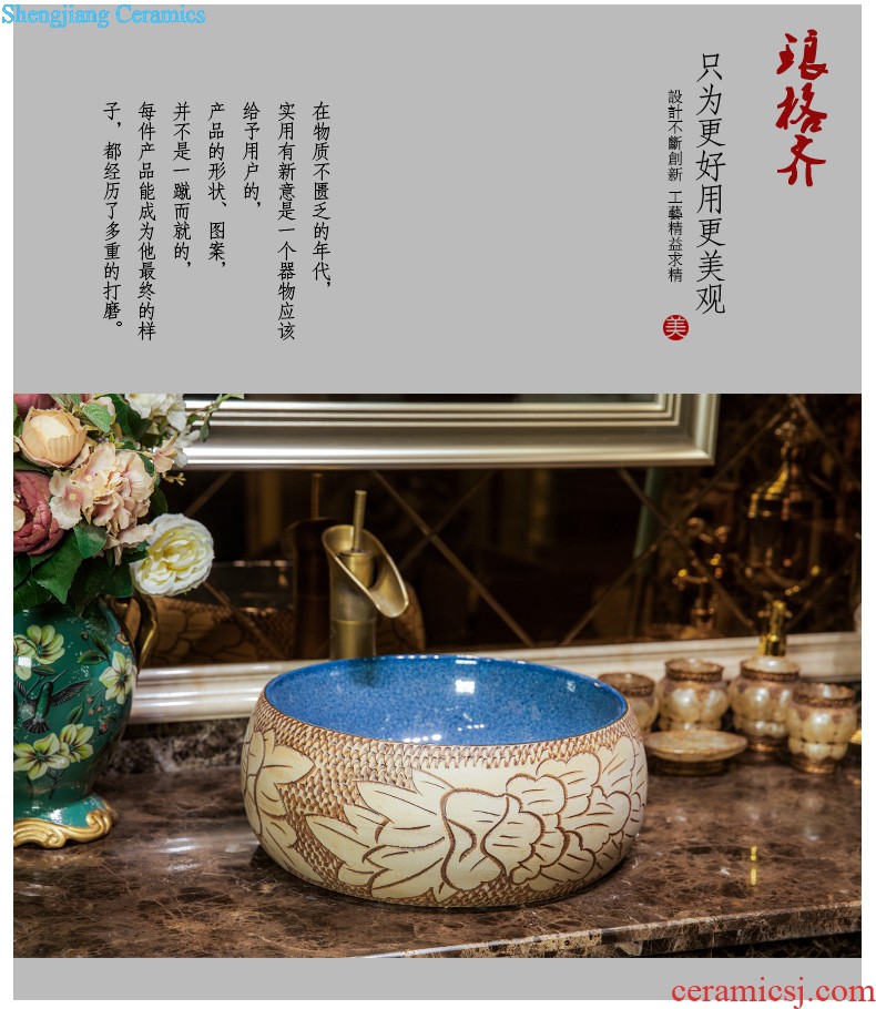 Koh larn qi stage basin sink ceramic lavatory hexagonal art to the basin that wash a face imitation marble basin toilet