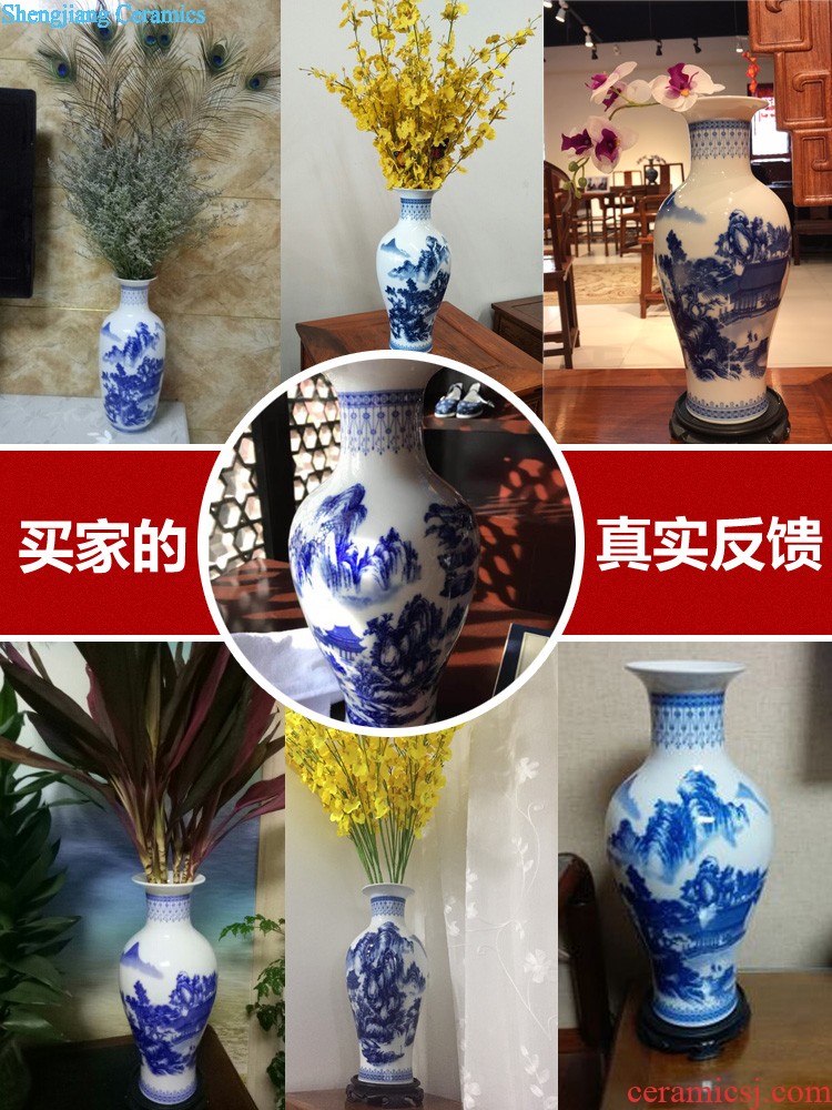 Jingdezhen ceramics hand-painted modern Chinese blue and white porcelain vases, flower arrangement sitting room crafts home decoration furnishing articles