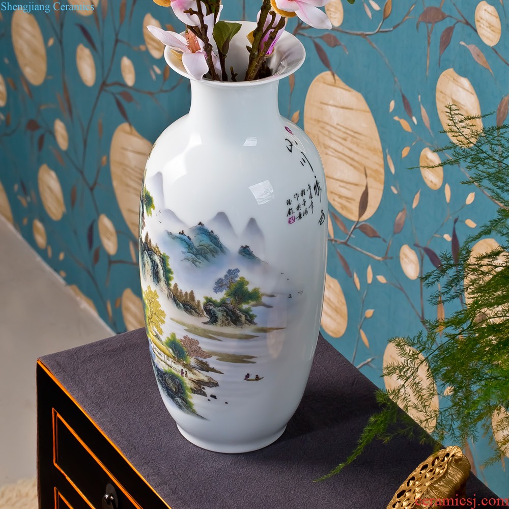 Jingdezhen ceramics glaze knife clay color hand-painted vases, flower arrangement sitting room place under contemporary and contracted household adornment