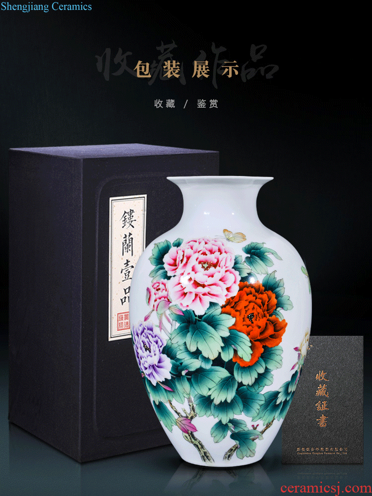 Blue and white flower arranging master of jingdezhen ceramics hand-painted large vases, Chinese style living room sofa decorative furnishing articles TV ark