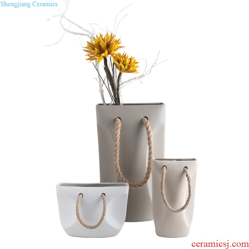 The Nordic idea vase furnishing articles contracted and contemporary sitting room ceramic vase three suits of curvature vase furnishing articles