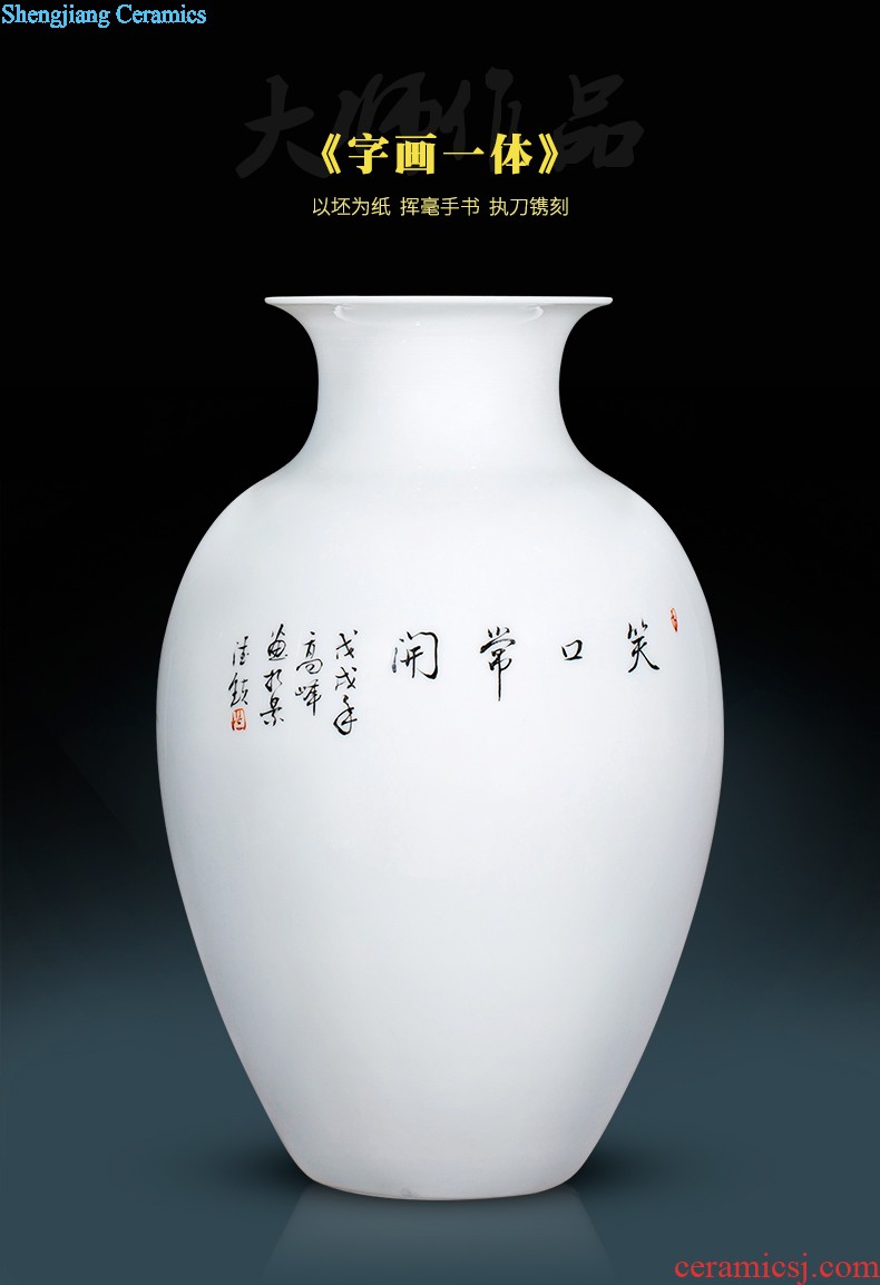 Jingdezhen ceramic porcelain enamel famous hand-drawn characters vase ferro ShouXi home sitting room adornment is placed