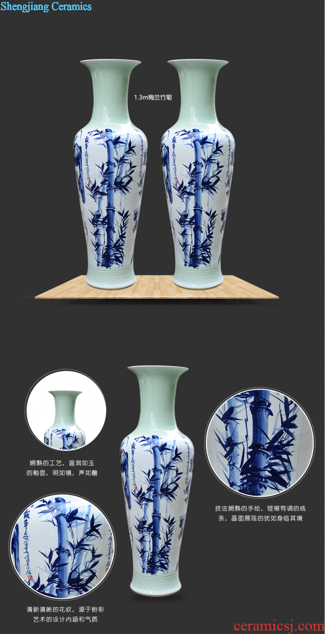 Jingdezhen ceramics vase famous master hand draw the sitting room of Chinese style household wine cabinet office furnishing articles ornament