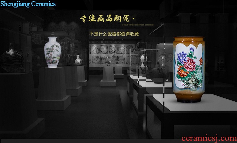 Jingdezhen ceramics famous hand-painted flower arranging device of blue and white porcelain vase furnishing articles rich ancient frame sitting room decoration